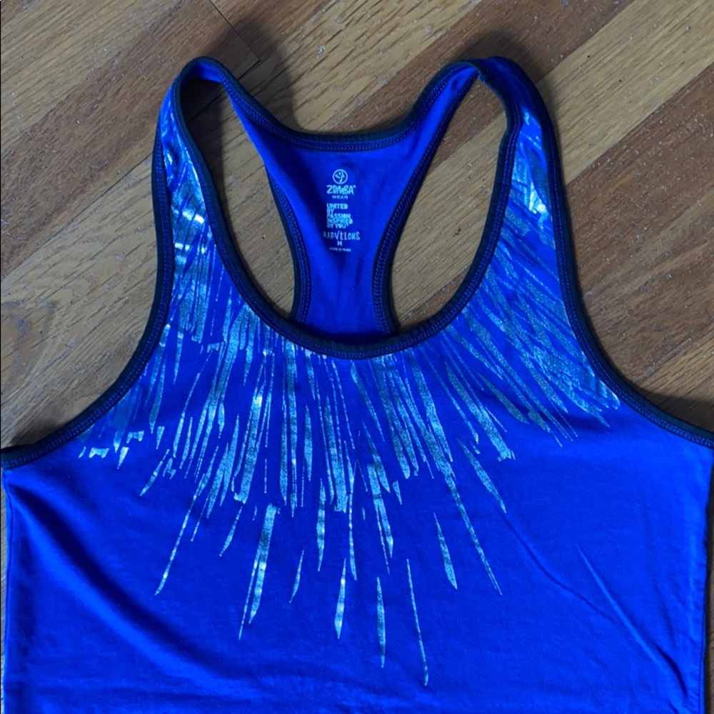Zumba Blue Racer Back Top - Picture 2 of 11